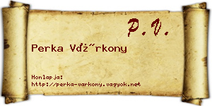 Perka Várkony névjegykártya